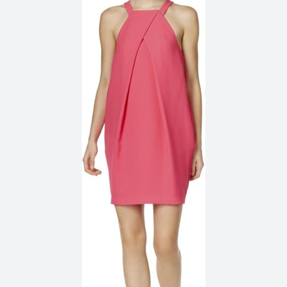 Trina Turk Size 2  Pink Pleated Halter Mini Dress